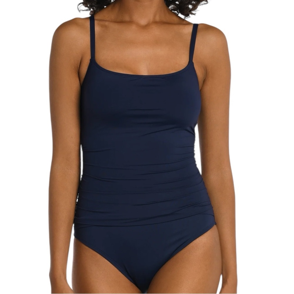 LA BLANCA island goddess INDIGO one piece swimsuit style LB0IG24 UPF 50+ NWT
